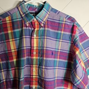 Ralph Lauren Vibrant Plaid Men's‎ Shirt Short Sleeve